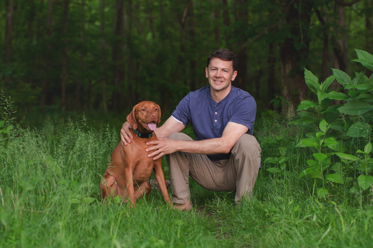 Dr. Brett Morgan with his dog